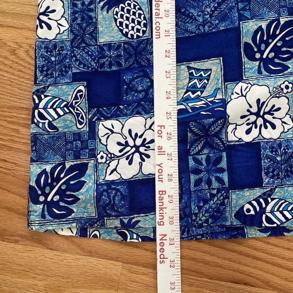 HAWAII Mens 3X Button front Hawaiian Shirt fish canoes pineapple Cotton Vintage - Picture 8 of 8